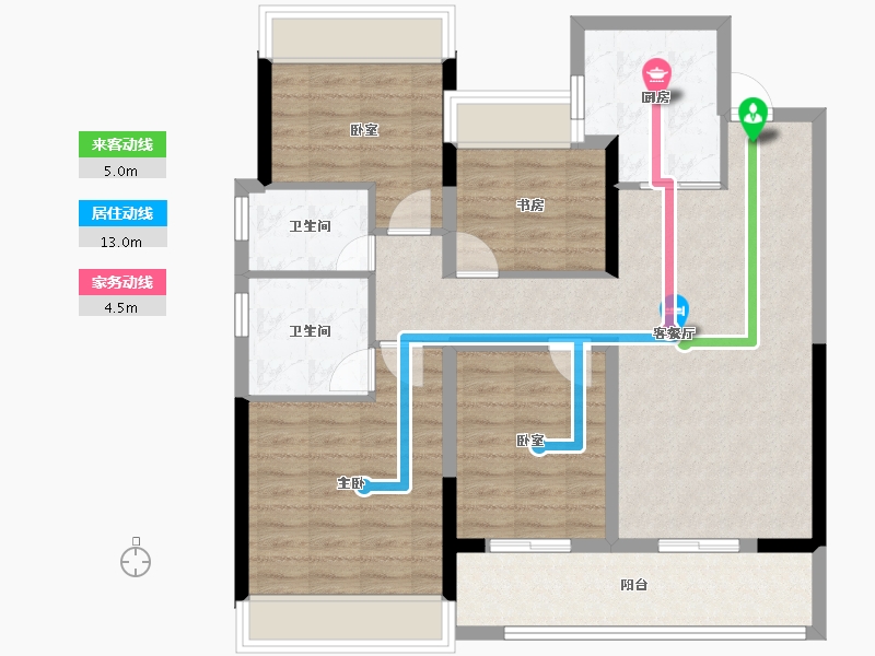 江苏省-南京市-新城云樾观山-96.00-户型库-动静线