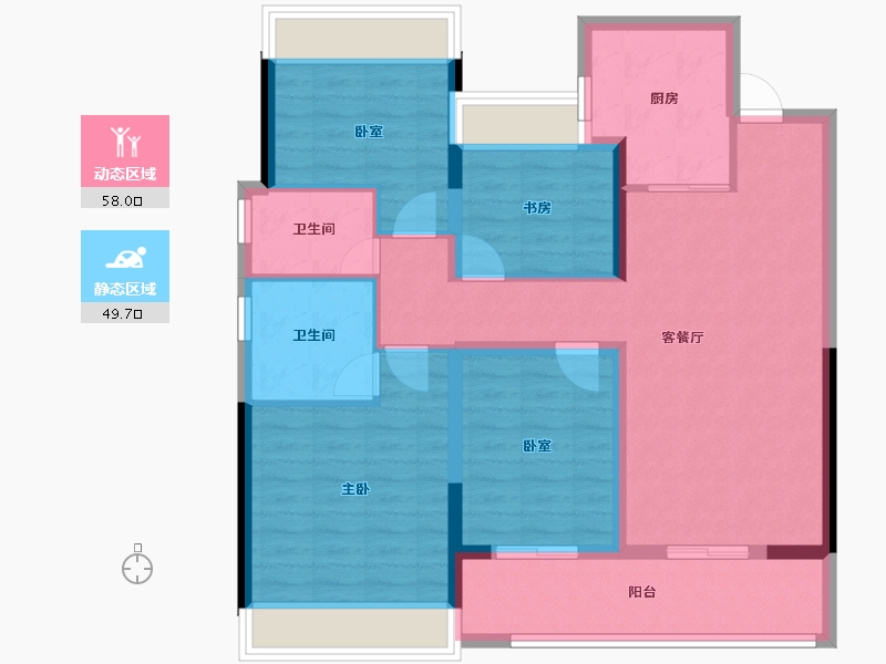 江苏省-南京市-新城云樾观山-96.00-户型库-动静分区