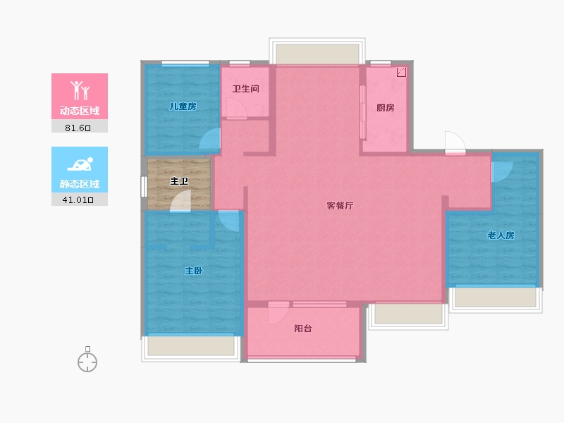 江苏省-南京市-颐居朗诗紫熙府-115.20-户型库-动静分区