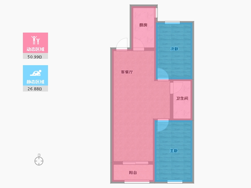 河北省-保定市-汇元·玖號院-69.33-户型库-动静分区