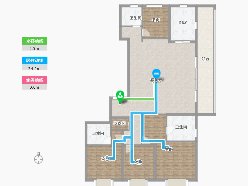 江苏省-南京市-河西金茂府-152.01-户型库-动静线