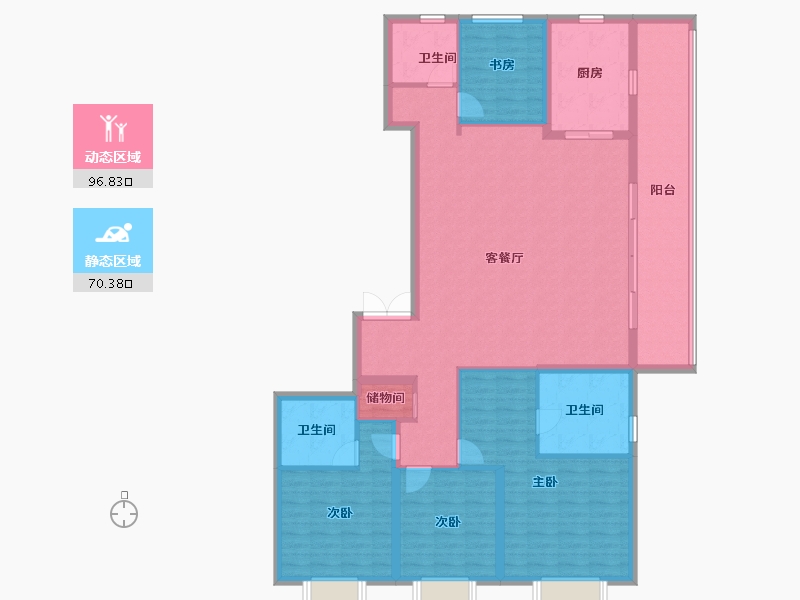 江苏省-南京市-河西金茂府-152.01-户型库-动静分区