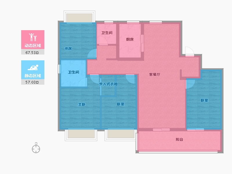 江苏省-南京市-鱼嘴润府-112.00-户型库-动静分区