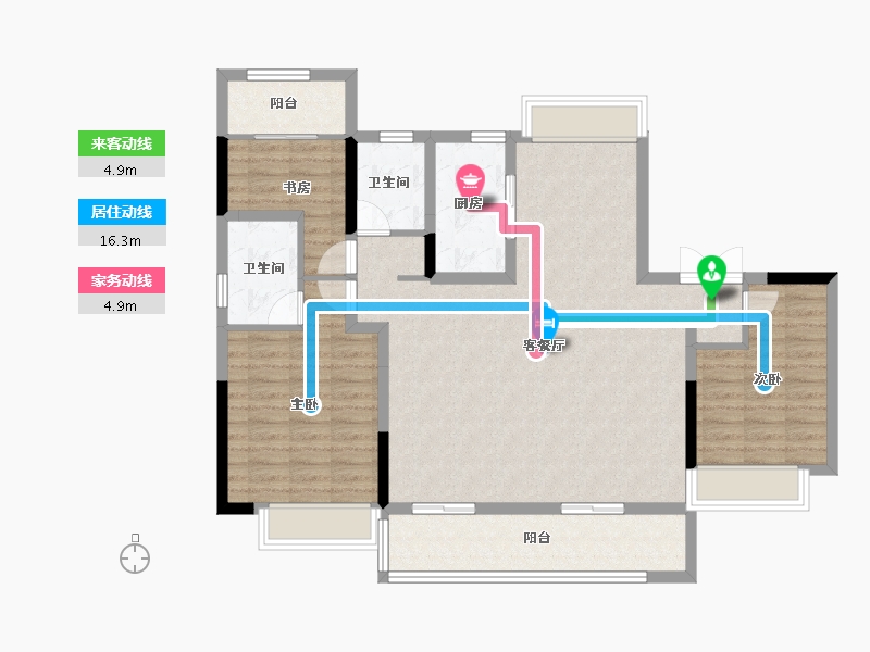 江苏省-南京市-宝能滨江府-111.20-户型库-动静线