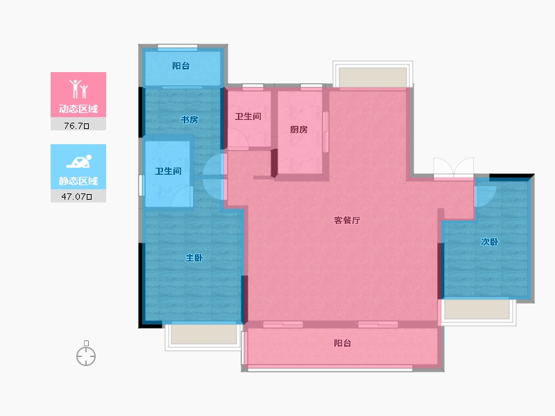 江苏省-南京市-宝能滨江府-111.20-户型库-动静分区