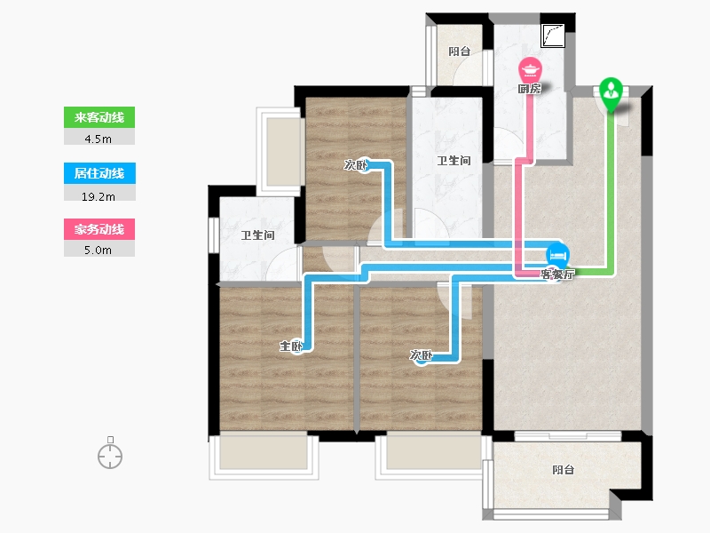 广东省-珠海市-保利碧桂园新城之光-69.82-户型库-动静线