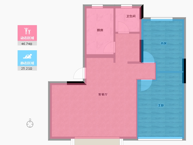 吉林省-长春市-亚泰·莲花山-65.03-户型库-动静分区