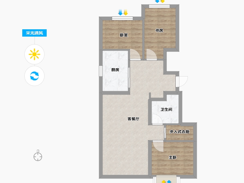 北京-北京市-新城熙红印-71.00-户型库-采光通风