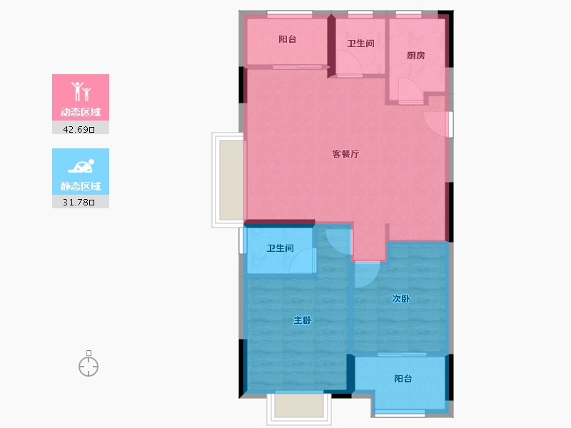 浙江省-嘉兴市-科大钱塘玉园-67.09-户型库-动静分区