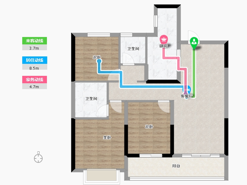 江苏省-南通市-锦绣福邸三期-92.80-户型库-动静线