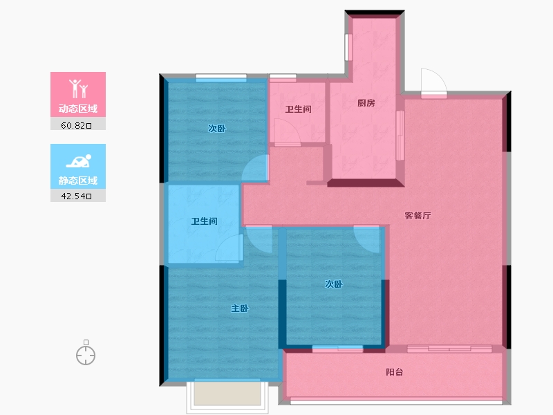 江苏省-南通市-锦绣福邸三期-92.80-户型库-动静分区