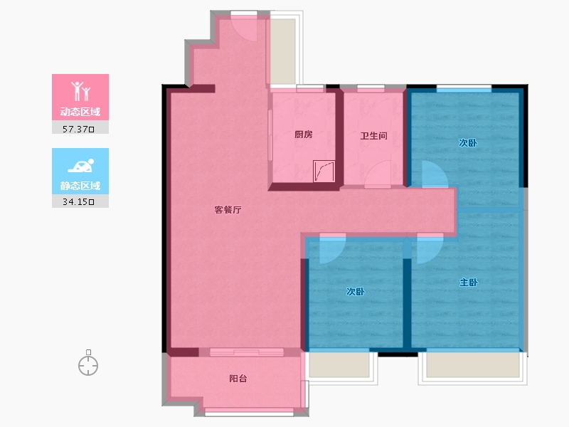 山东省-济南市-百脉悦府-80.80-户型库-动静分区