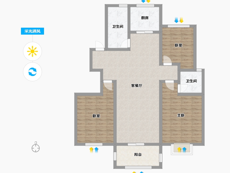 河南省-商丘市-和谐北大花园-110.00-户型库-采光通风