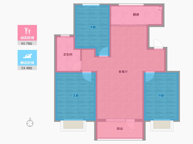 吉林省-长春市-龙祥苑-89.05-户型库-动静分区