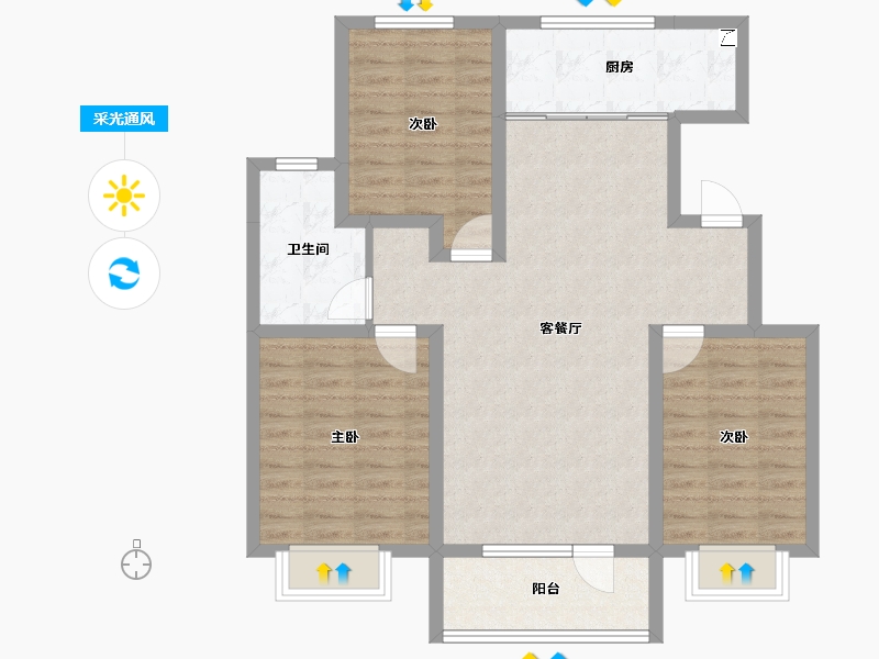 吉林省-长春市-龙祥苑-89.05-户型库-采光通风