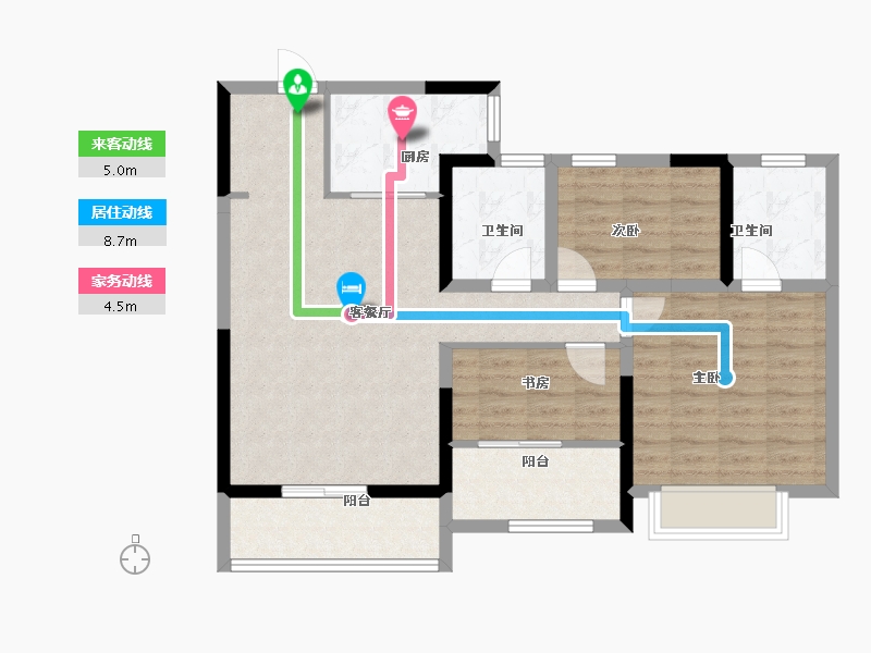 江苏省-南京市-宝能滨江府-86.24-户型库-动静线