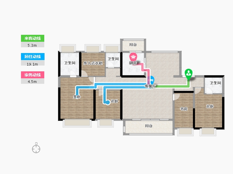 江苏省-南通市-东望府-166.40-户型库-动静线