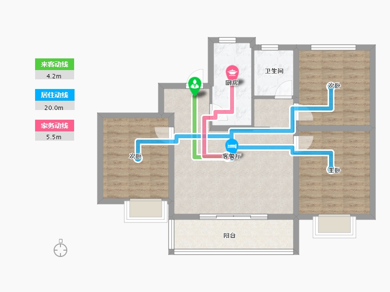 江苏省-南京市-鱼嘴润府-80.01-户型库-动静线