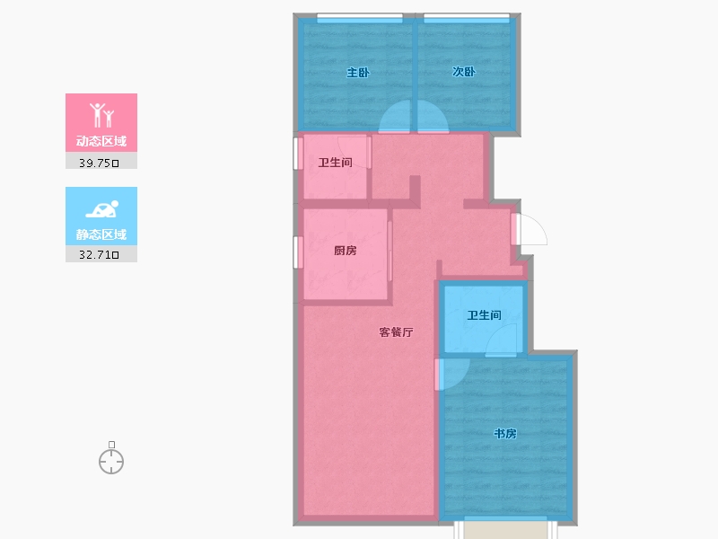 北京-北京市-招商中建·顺义臻珑府-64.00-户型库-动静分区