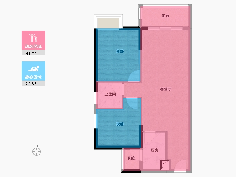 广东省-珠海市-保利碧桂园新城之光-58.57-户型库-动静分区