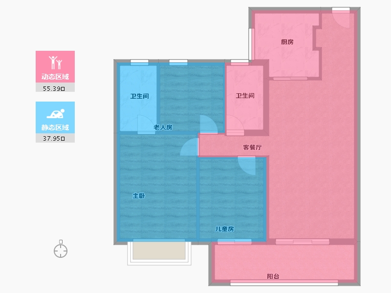 江苏省-南京市-雅居乐雅郡兰庭-84.00-户型库-动静分区