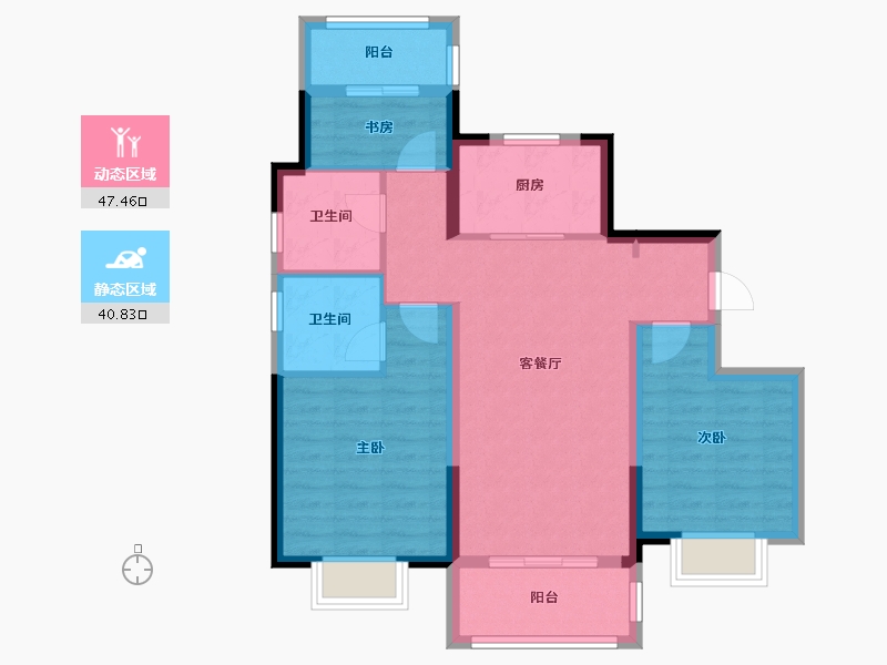 江苏省-南京市-深业青珑上府-78.41-户型库-动静分区