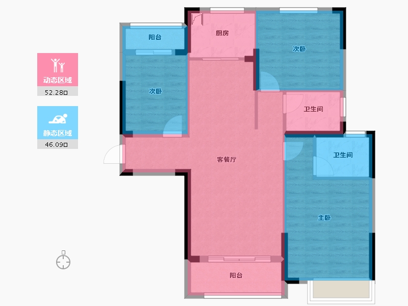 湖北省-孝感市-金港印象-100.00-户型库-动静分区