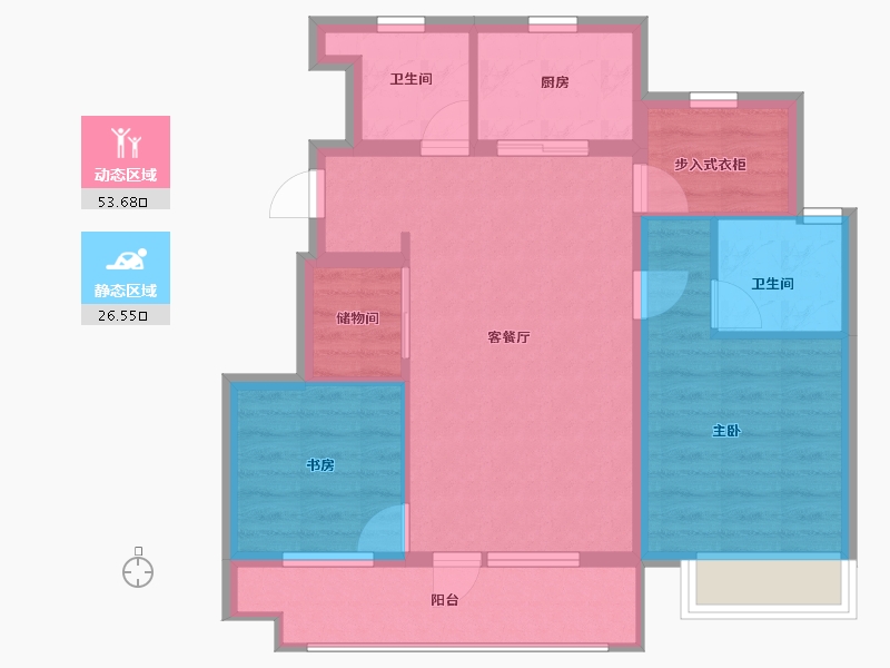 北京-北京市-路劲御和府-71.20-户型库-动静分区