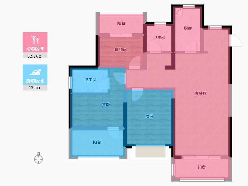 江苏省-南京市-熙悦-84.01-户型库-动静分区