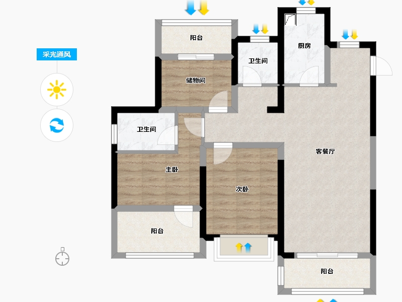 江苏省-南京市-熙悦-84.01-户型库-采光通风