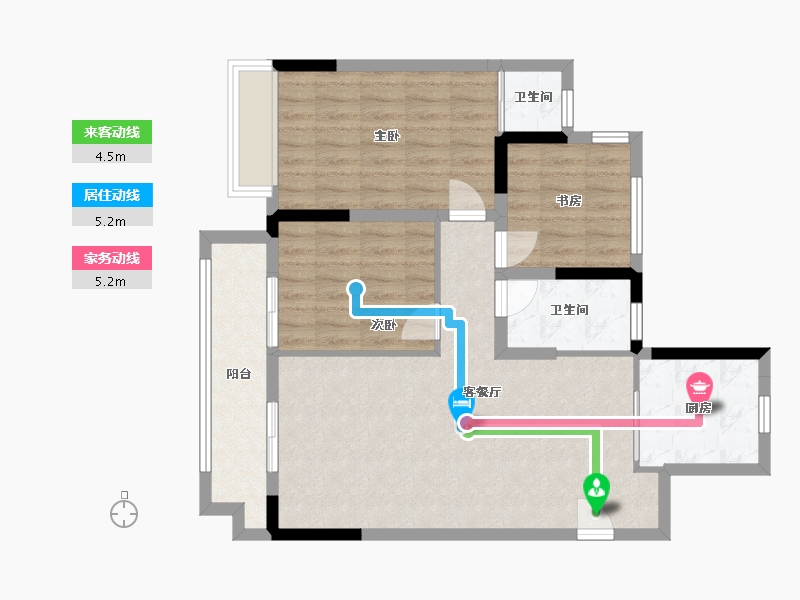 江苏省-扬州市-悦江湾-102.00-户型库-动静线