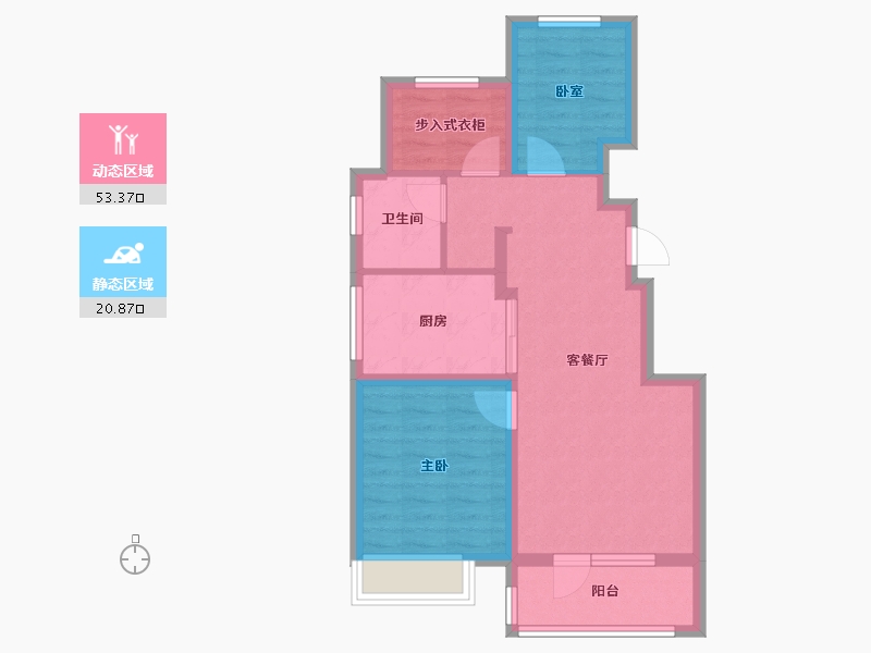 北京-北京市-路劲御和府-65.60-户型库-动静分区