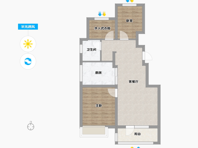 北京-北京市-路劲御和府-65.60-户型库-采光通风