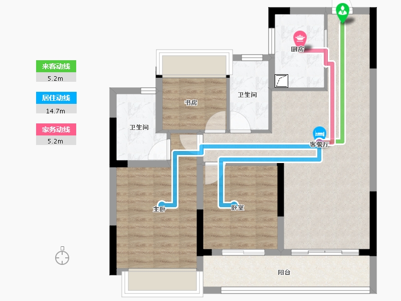 浙江省-杭州市-溪悦云和园-78.78-户型库-动静线