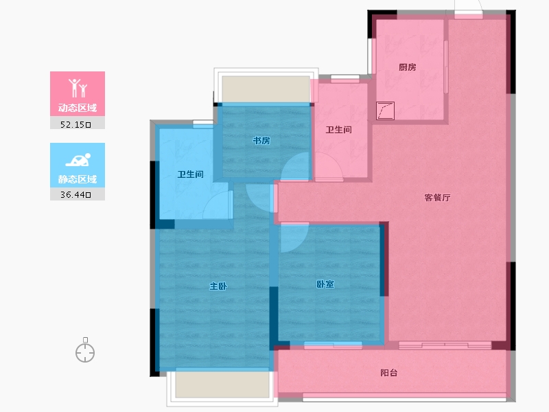 浙江省-杭州市-溪悦云和园-78.78-户型库-动静分区