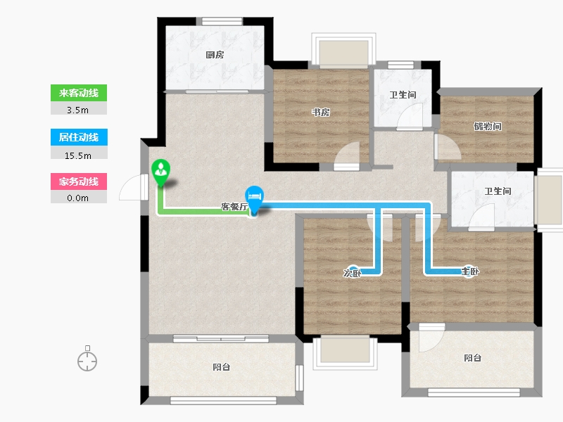 江苏省-南京市-熙悦-102.41-户型库-动静线