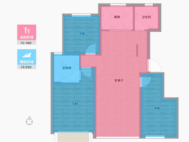 天津-天津市-绿城·柳岸晓风-71.33-户型库-动静分区