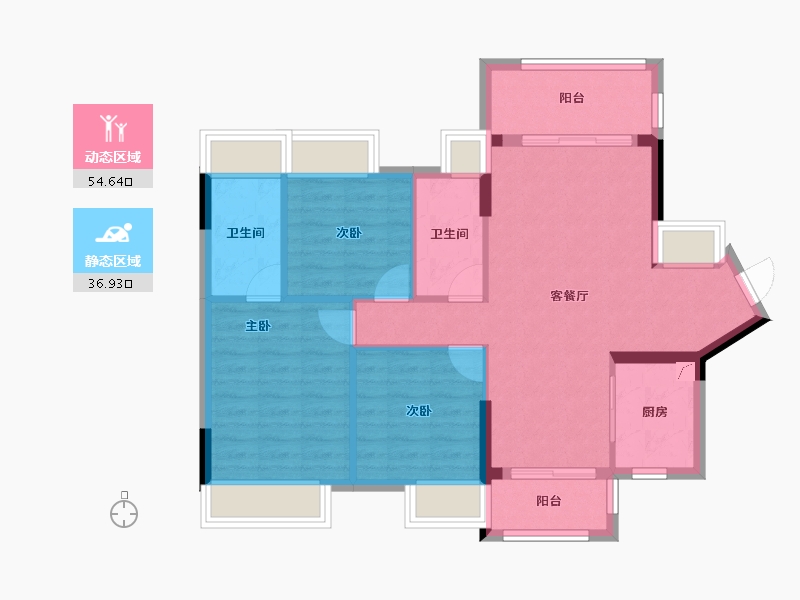 广东省-珠海市-佳源·印象西湖-82.40-户型库-动静分区