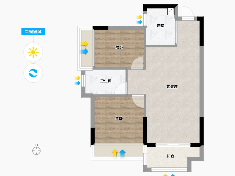 广东省-珠海市-佳源·印象西湖-56.51-户型库-采光通风