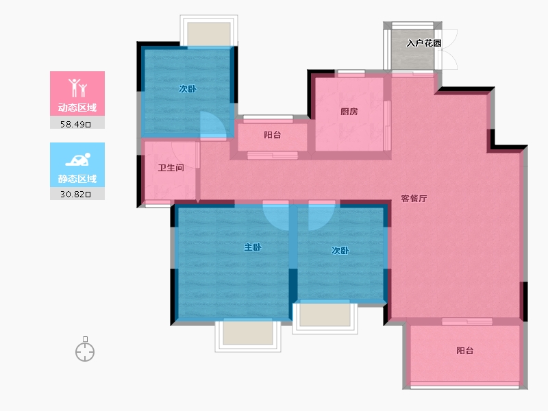 江苏省-南京市-喜之郎丽湖湾-80.80-户型库-动静分区