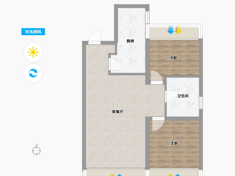 吉林省-长春市-吴中·凯旋府-65.00-户型库-采光通风