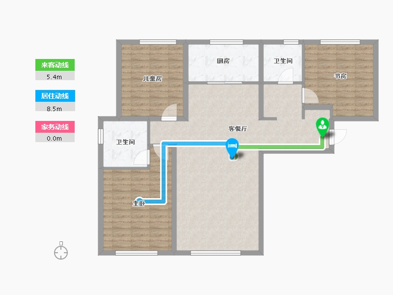 天津-天津市-贻成学府世家-103.50-户型库-动静线