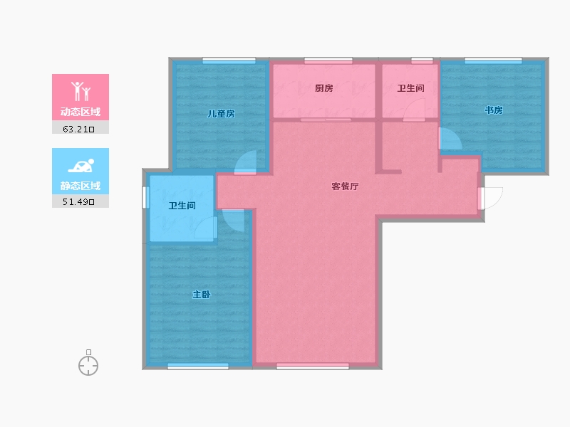 天津-天津市-贻成学府世家-103.50-户型库-动静分区