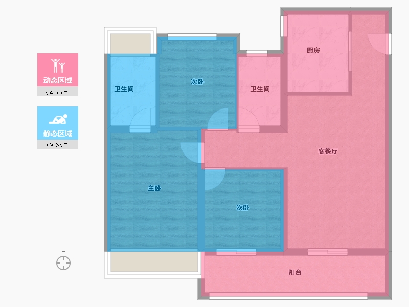 江苏省-南京市-都会诚品-84.00-户型库-动静分区