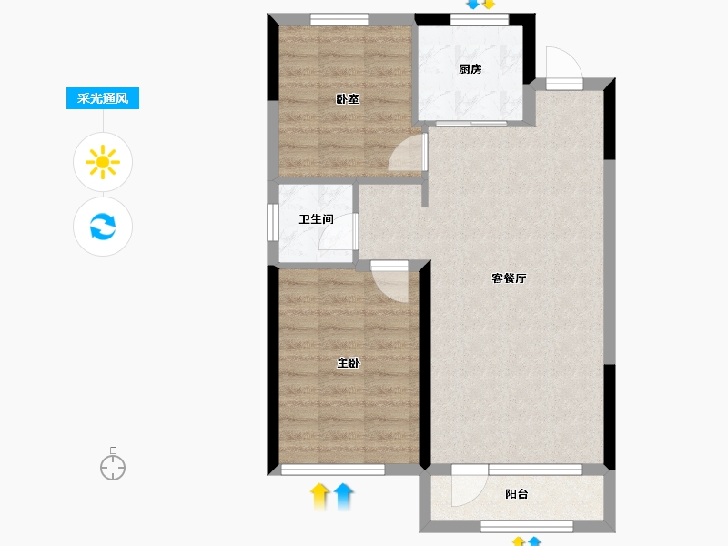 吉林省-长春市-天禄金典名城-62.65-户型库-采光通风