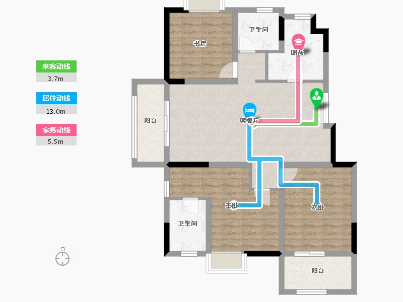 江苏省-南京市-通宇林景紫园-96.80-户型库-动静线