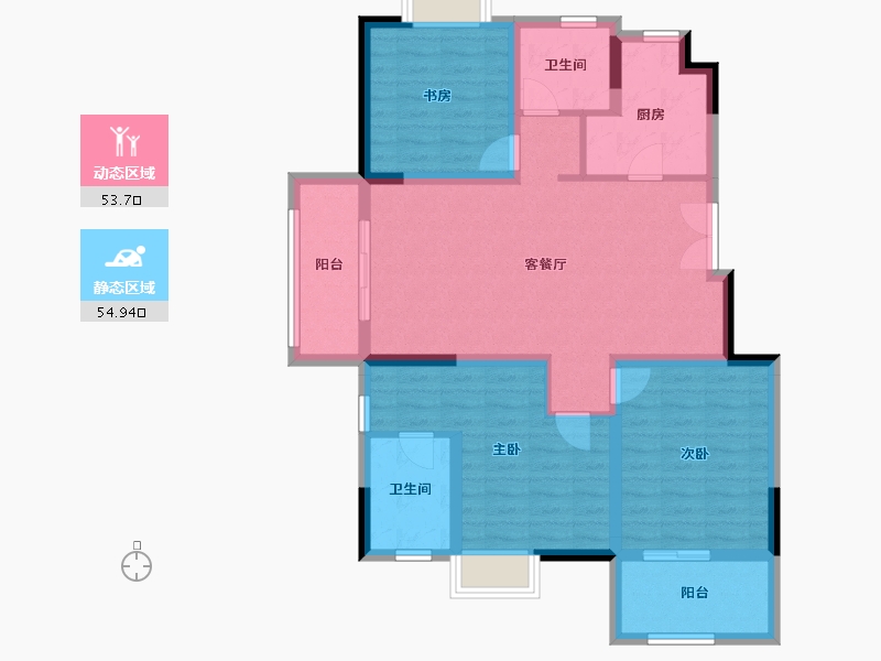 江苏省-南京市-通宇林景紫园-96.80-户型库-动静分区