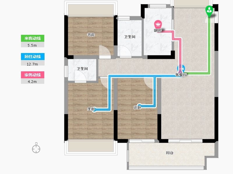 江苏省-徐州市-珍宝岛雍景和府-91.61-户型库-动静线