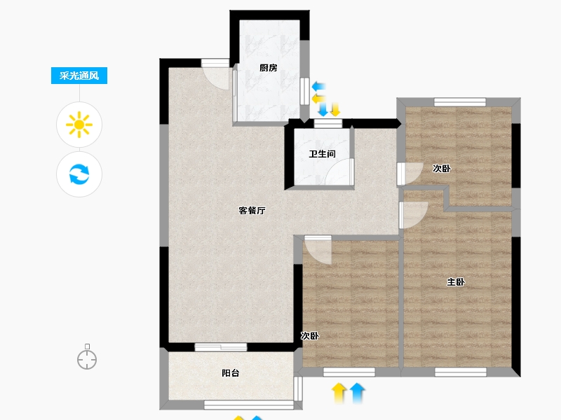 江苏省-南京市-金陵星图-71.20-户型库-采光通风