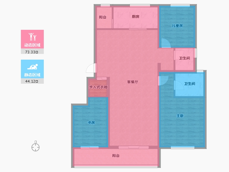 天津-天津市-贻成学府世家-105.60-户型库-动静分区